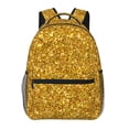 thumbnail image 1 of Xecao Gold Glitter Backpack, a stylish and functional choice for both men and women, is the perfect basic bookbag for college, work, or travel, 1 of 5