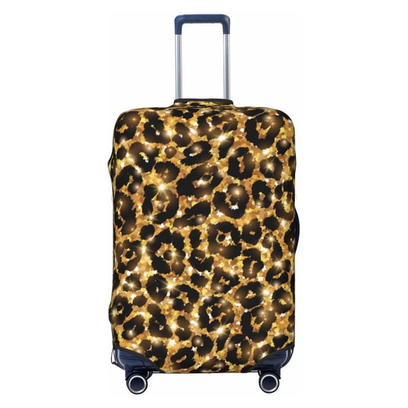 Xecao Gold Glitter Leopard print Elastic Luggage Cover, with double-sided print , is perfect for travel, business, and daily use