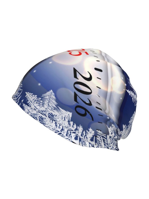 Gold Glitter Shining In Light With 2025 Print Knit Hat,Winter Beanie for Men Women, Beanie Soft Warm Ski Stocking Cuffed Cap