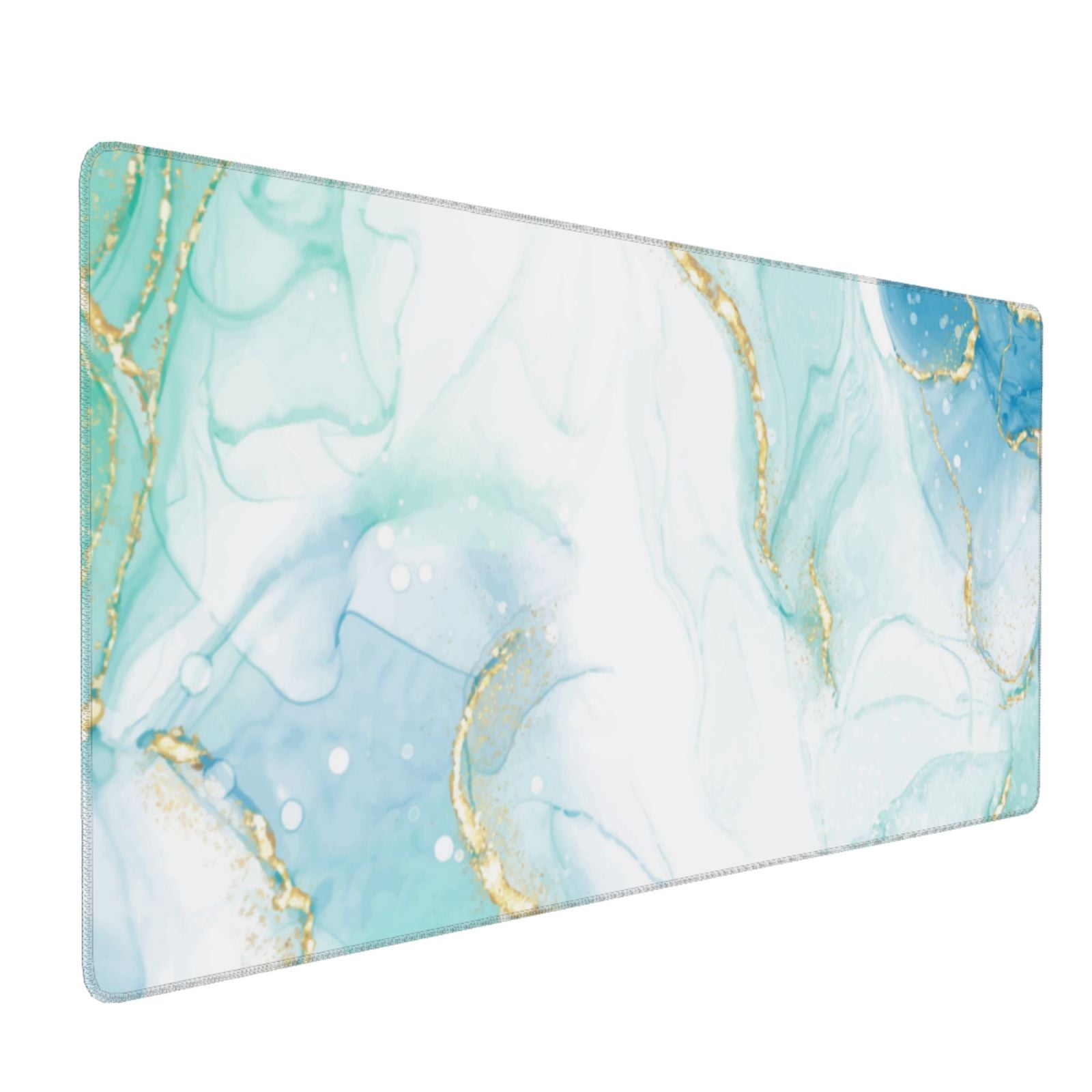 Xecao Gold Lines Marble Watercolor Print Large Mouse Pad, 16x35.5in Mousepad, Professional Non-Slip Rubber Base Big Mouse Pad, Mouse Pad for Gaming & Office Full Desk Mouse Pad
