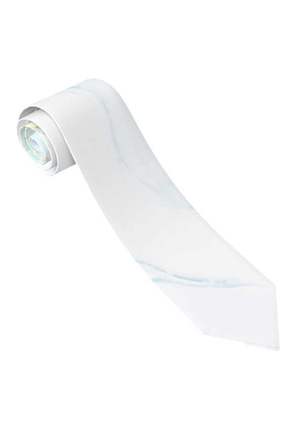 Gold Lines Marble Watercolor Print Tie For Men Necktie Woven Jacquard Neck Ties,Classic Men's Tie