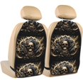 thumbnail image 1 of Xecao Gold Rose Skull Pattern Car Seat Back Protector 2 Pack Large Capacity Pocket, Kick Mats Back Seat Protector, 1 of 8