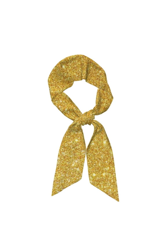 Gold Shiny Pattern Large Satin Head Scarf - Satin Hair Scarves Silk Bandana Scarf Headscarf Silk Feeling Scarf for Women