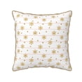 thumbnail image 1 of Xecao Gold Snowflake Stripes Print Soft Velvet Decorative Throw Pillow Covers, Square Cushion Cases for Bed, Sofa, Living Room, Car, and Indoor Outdoor Use-16"x16", 1 of 8