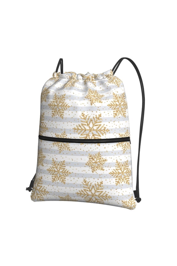 Gold Snowflake for Drawstring Bags,Pull String Backpack Bags,String Bag Sackpack