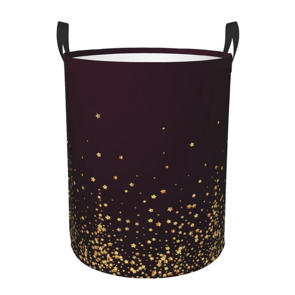 Xecao Gold stars luxury sparkling Print Laundry Hamper Basket,designed for Blanket Storage and Nursery Clothes in the Bedroom-