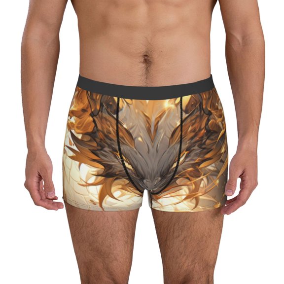 Xecao Golden Horned White Dragon Print Men's Underwear Boxer Briefs Pack - Your ComfortSoft, Moisture-Wicking, and Breathable Choice for Men's Underwear-XX-Large