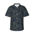 thumbnail image 1 of Xecao Golden Peonies print Hawaiian shirt - a stylish short-sleeve button-down for men, perfect for casual beach and tropical outings., 1 of 9