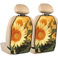 thumbnail image 1 of Xecao Golden Sunflower In Field Pattern Car Seat Back Protector 2 Pack Large Capacity Pocket, Kick Mats Back Seat Protector, 1 of 8