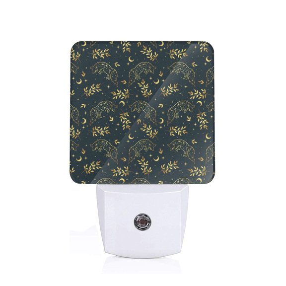 Xecao Golden line fox for Night Light - a Wall-mounted LED Fixture with A Dusk-to-dawn Sensor, Ideal for Bedrooms, Bathrooms, Hallways, and Kitchens-US