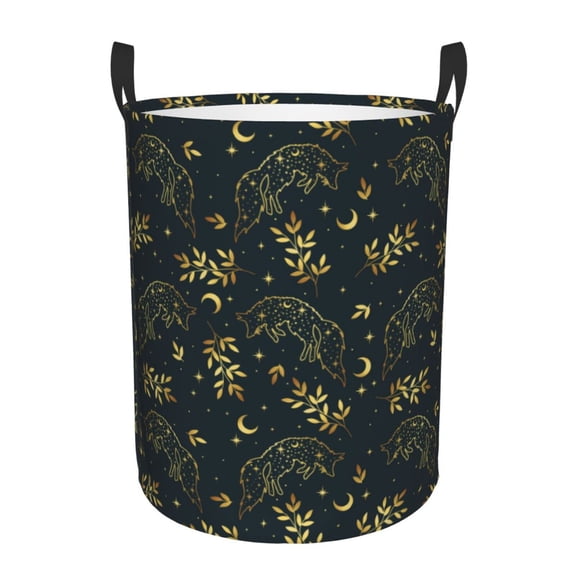 Xecao Golden line fox Print Laundry Basket,Laundry Hamper Designed for Storage Dirty Clothes Hamper,Collapsible Laundry Baskets-