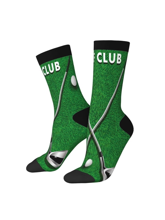 Golf Sport Club Pattern Sport Socks for Women and Men Crew Socks Sporty Calf Socks Casual Socks