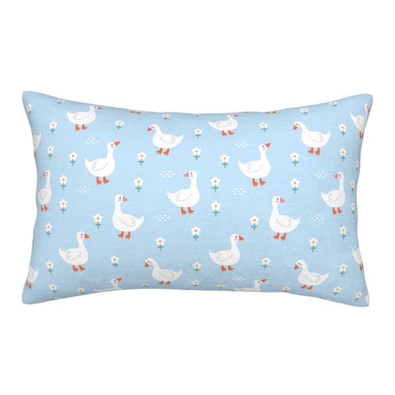 Xecao Goose White Flowers for Decorative Throw Pillow Case for Couch,Sofa or Bed Set,Pillow Cover for Sofa Home Decor Ideal Gift(Pillow core not included)-20"x30"