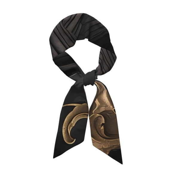 Xecao Gothic Raven Portrait Pattern Large Satin Head Scarf - Satin Hair Scarves Silk Bandana Scarf Headscarf Silk Feeling Scarf for Women