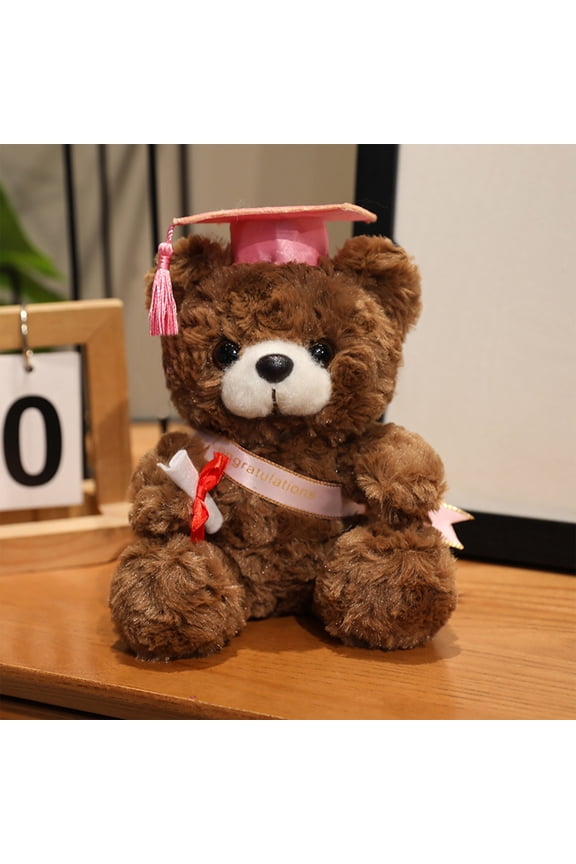 Graduation Plush Doll 7" Graduation Hat Souvenir Toy Gift Keepsake Plush for Graduation Celebration Home Office Desk Decoration Photo Props