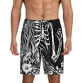 thumbnail image 1 of Xecao Gothic Skull Floral Art Print Men's Sleepwear Shorts Pajama Bottom Lounge Short ,Nightwear with Convenient Pockets for Relaxed Home Wear-Medium, 1 of 6