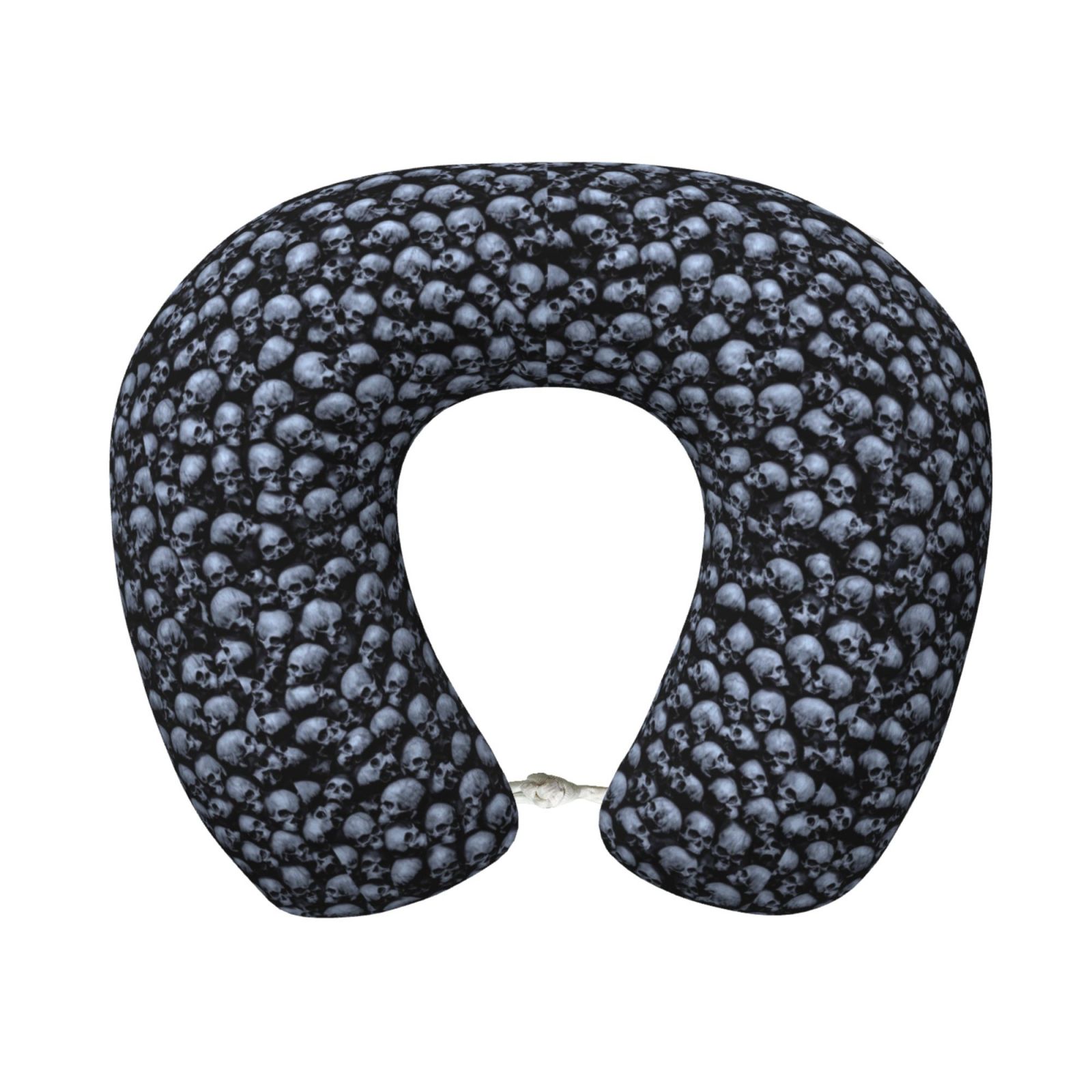 Xecao Gothic Skull Print Memory Foam Cervical Neck Pillow Versatile U-Shaped Pillows for Home,Office,Camping,Travelling,Soft Washable Cover