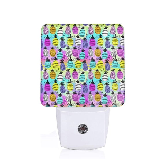 Xecao Graffiti Pineapples for Night Light - a Wall-mounted LED Fixture with A Dusk-to-dawn Sensor, Ideal for Bedrooms, Bathrooms, Hallways, and Kitchens-US