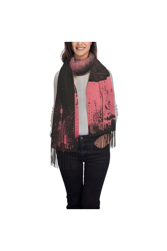 Graphic Seal On Stripes Pattern Womens Winter Scarf Fall Scarf Oversized Large Scarf for Women Warm Shawl Wrap