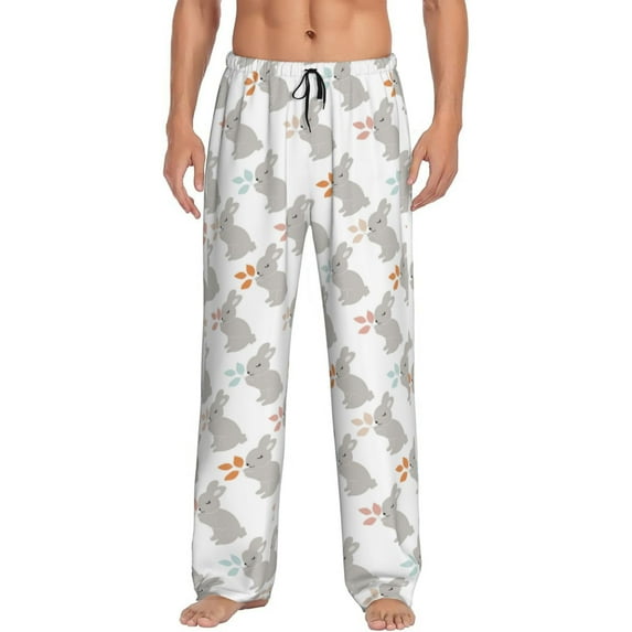 Xecao Gray Rabbit Men's Straight Lounge Pajama Pants: The Ultimate in Comfortable Sleepwear