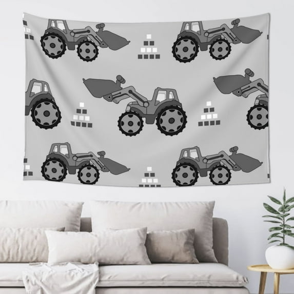 Xecao Gray Tractor Print Tapestry, Wall Hanging Room Funny Decor, Backdrop Room Decor for Bedroom Living Room dormitory
