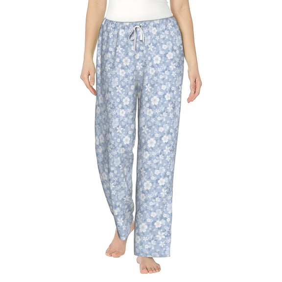 Xecao Gray White Floral Women's Straight Lounge Pajama Pants: The Epitome of Relaxed Sleepwear