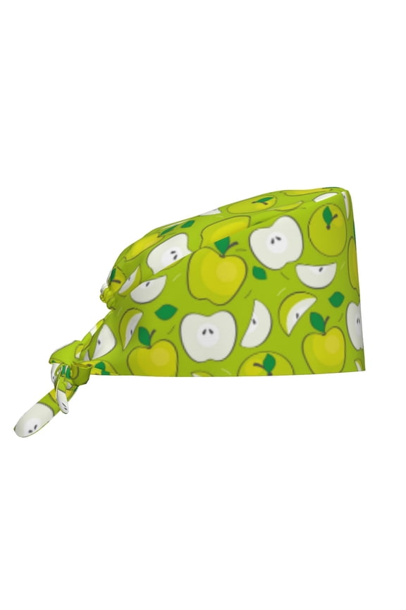 Green Apple Print Men Women Adjustable Working Cap with Button Unisex Hats Sweatband