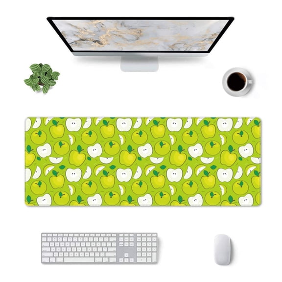 Xecao Green Apple for Mouse Pad - Waterproof Extended Contour Mouse Mat, Large Gaming Mousepad Laptop Keyboard Mat with Non-Slip Rubber Base