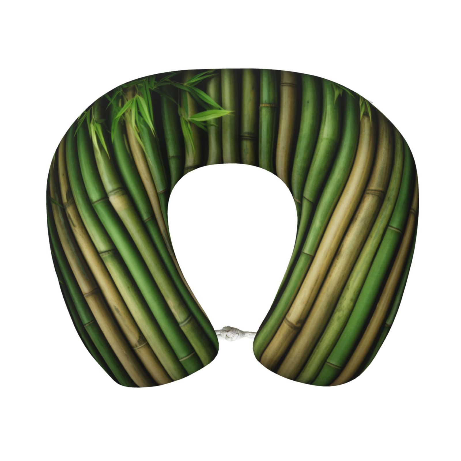 Xecao Green Bamboo Fence1 Print Memory Foam Cervical Neck Pillow Versatile U-Shaped Pillows for Home,Office,Camping,Travelling,Soft Washable Cover