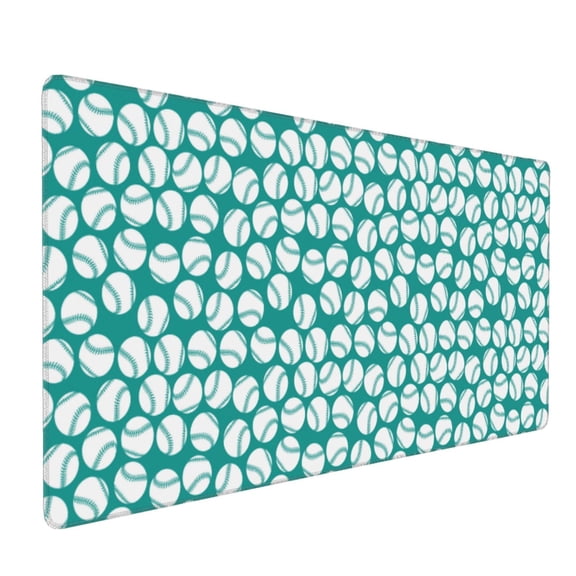 Xecao Green Baseball Print Large Mouse Pad, 16x35.5in Mousepad, Professional Non-Slip Rubber Base Big Mouse Pad, Mouse Pad for Gaming & Office Full Desk Mouse Pad