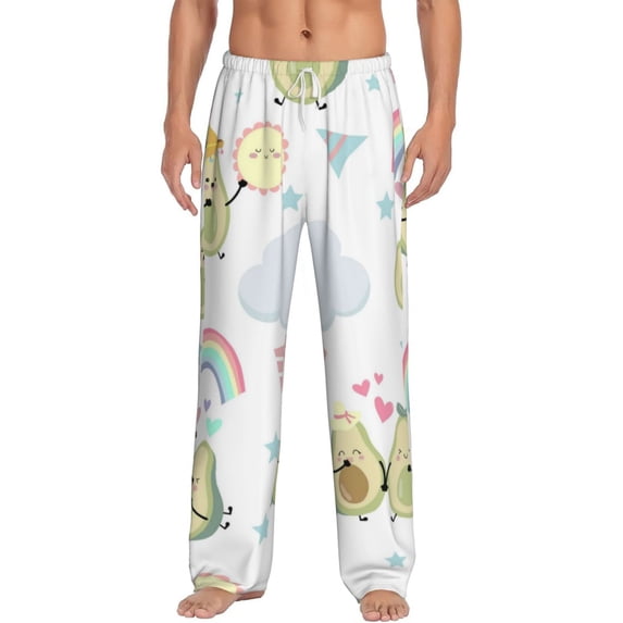 Xecao Green Blue Avocado Men's Straight Lounge Pajama Pants: The Ultimate in Comfortable Sleepwear