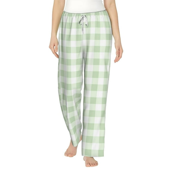 Xecao Green Checkboard Women's Straight Lounge Pajama Pants: The Epitome of Relaxed Sleepwear