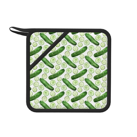 Xecao Green Cucumber1 for Silicone Trivet Mats - Heat Resistant Pot Holders, Multipurpose Non-Slip Hot Pads