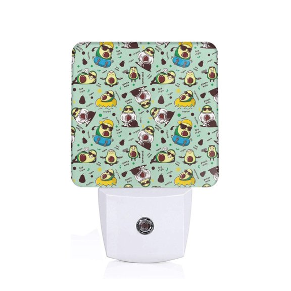 Xecao Green Cute Avocado for Night Light - a Wall-mounted LED Fixture with A Dusk-to-dawn Sensor, Ideal for Bedrooms, Bathrooms, Hallways, and Kitchens-US