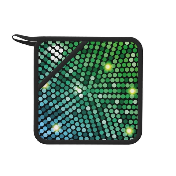 Xecao Green Disco Lights for Silicone Trivet Mats - Heat Resistant Pot Holders, Multipurpose Non-Slip Hot Pads