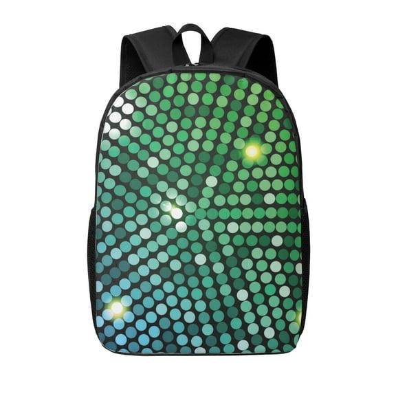 Xecao Green Disco Lights print Travel Backpack, Large Computer Backpack for Men Women, College School Rucksack Book Bag