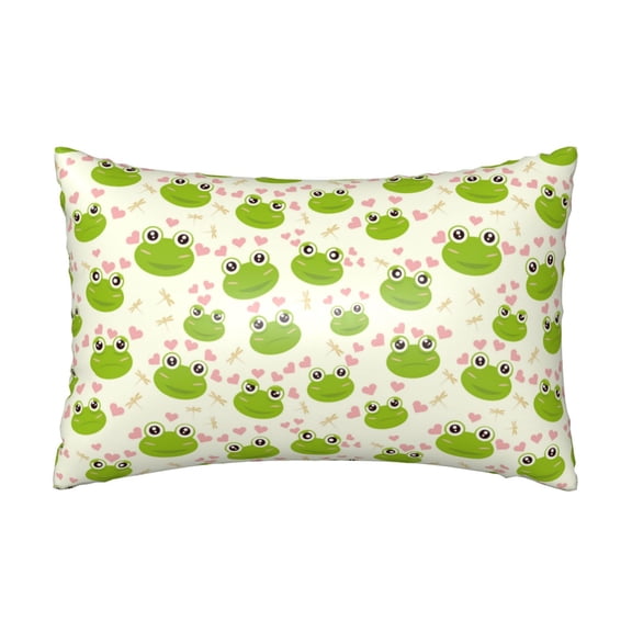 Xecao Green Frog Pattern Satin Pillowcases for Hair and Skin, Luxurious and Silky Pillow Cases with Envelope Closure, 20x30 Inches