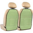 thumbnail image 1 of Xecao Green Gingham Pattern Car Seat Back Protector 2 Pack Large Capacity Pocket, Kick Mats Back Seat Protector, 1 of 8