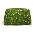 thumbnail image 1 of Xecao Green Glitter Sparkle Print Fashion Makeup PVC Bag Large Capacity Travel Cosmetic Bag for Women Organizer Toiletry Clutch, 1 of 8