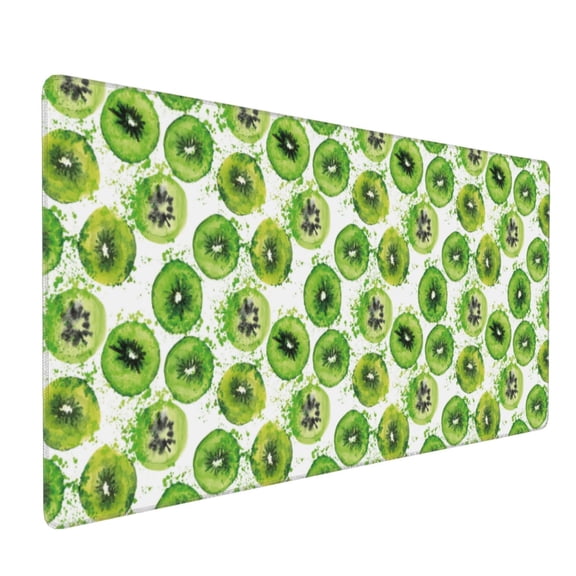 Xecao Green Kiwi Print Large Mouse Pad, 16x35.5in Mousepad, Professional Non-Slip Rubber Base Big Mouse Pad, Mouse Pad for Gaming & Office Full Desk Mouse Pad