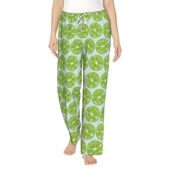 Xecao Green Lemon Slices Women's Straight Lounge Pajama Pants: The Epitome of Relaxed Sleepwear