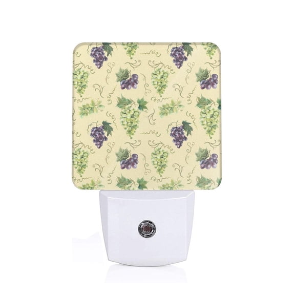 Xecao Green And Purple Grapes for Night Light - a Wall-mounted LED Fixture with A Dusk-to-dawn Sensor, Ideal for Bedrooms, Bathrooms, Hallways, and Kitchens-US