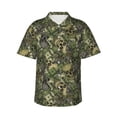 thumbnail image 1 of Xecao Green Skulls print Hawaiian shirt - a stylish short-sleeve button-down for men, perfect for casual beach and tropical outings., 1 of 9