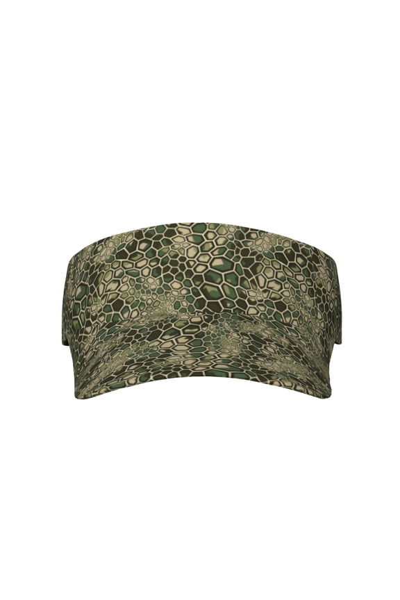 Green Snake Skin for Adult Sun Cap offers versatile sun protection with adjustable Velcro for a secure fit.