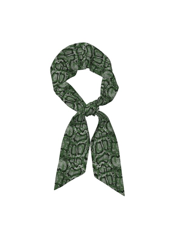 Green Snakeskin Pattern Large Satin Head Scarf - Satin Hair Scarves Silk Bandana Scarf Headscarf Silk Feeling Scarf for Women