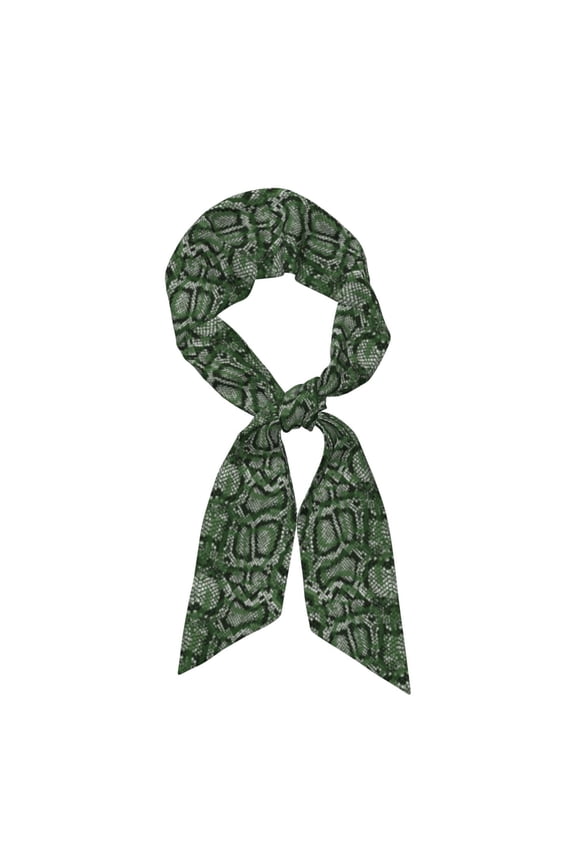 Green Snakeskin Pattern Large Satin Head Scarf - Satin Hair Scarves Silk Bandana Scarf Headscarf Silk Feeling Scarf for Women