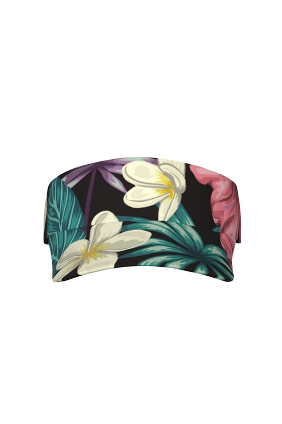 Green Tropical Leaves for Adult Sun Cap offers versatile sun protection with adjustable Velcro for a secure fit.