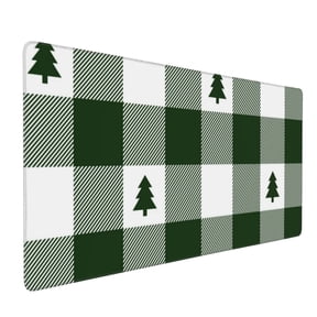 Xecao Green White Lumberjack Plaid Print Large Mouse Pad, 16x35.5in Mousepad, Professional Non-Slip Rubber Base Big Mouse Pad, Mouse Pad for Gaming & Office Full Desk Mouse Pad