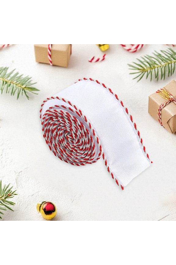 Christmas Ribbon Decorative Bow 79" Silk Ribbon Xmas Tree Gift Wrapping Supplies Holiday Bowknot Decor for Home Fireplace Party