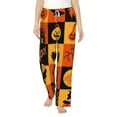 thumbnail image 1 of Xecao Halloween Banner Symbols Women's Straight Lounge Pajama Pants: The Epitome of Relaxed Sleepwear, 1 of 9